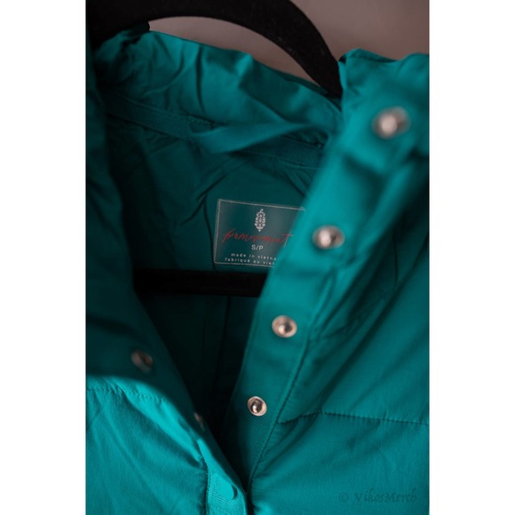 Free People Pippa Packable Pullover Puffer Jacket Small Teal - Picture 5 of 7